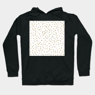 Girly Gold Dots Confetti White Design Hoodie